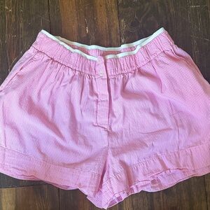 Miss Love pink seersucker stripe cotton shorts M